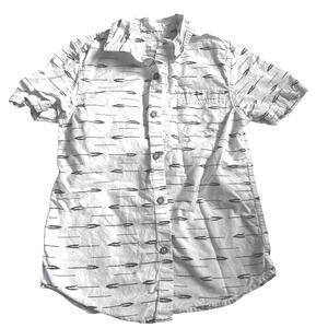 Tucker Tate Boys White Arrow Print Short Sleeve Shirt - S